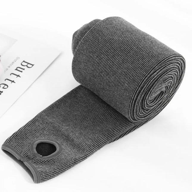 Women's Fall Winter Ribbed Vertical Stripe Thermal Leggings Fleece Thickened  Street Ready Seamless High Waist Thermal Pants PlatiNum