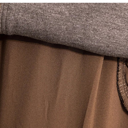 Thicken Woolen Skirt For Women Autumn Winter High Waist Loose A-Line Skirts Elegant Office Lady Mid-length Skirt PlatiNum