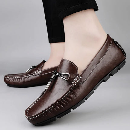 Scarpe Casual da Uomo in Vera Pelle, Mocassini di Lusso Traspiranti, Slip-on, Scarpe da Guida, Calzature Business