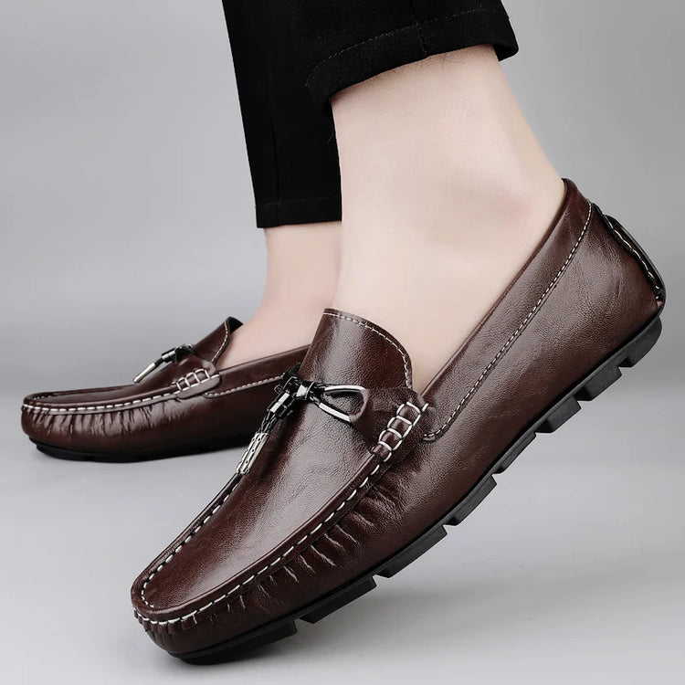 Scarpe Casual da Uomo in Vera Pelle, Mocassini di Lusso Traspiranti, Slip-on, Scarpe da Guida, Calzature Business