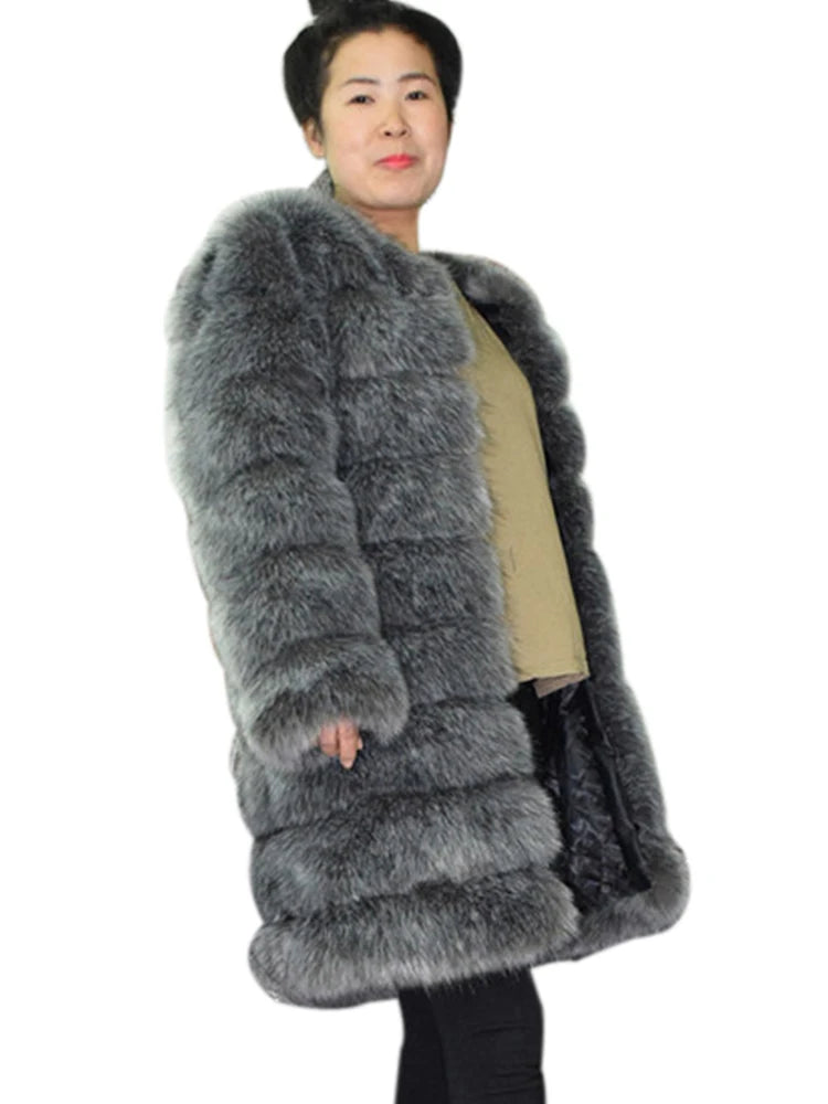 ZADORIN 9 Steps Luxury High Imitation Long Fluffy Thick Warm Faux Fur Coat Women Winter Long Sleeve Fur Coats Female Outerwear