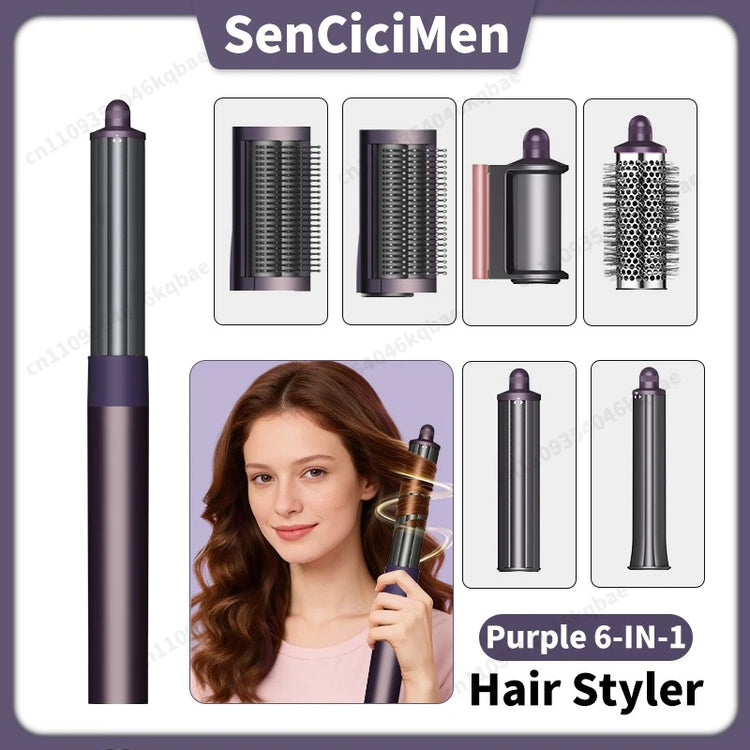 Sencicimen 6 IN 1 Multi Hair Styler Dryer Brush Negative Ion Air Styler for Auto-Wrap Curling Hair Styling Tools Hair Dryer Set