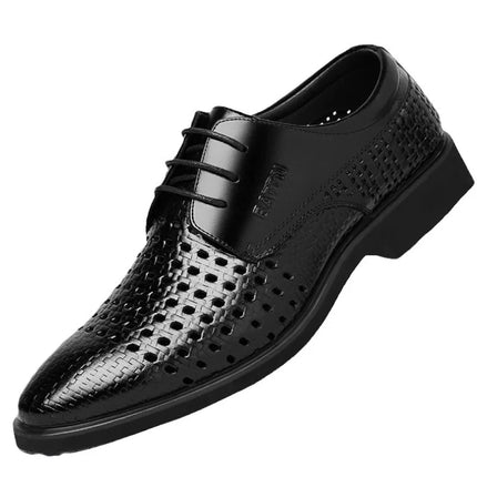 Sandali da uomo in pelle Pelle bovina traspirante Scava fuori Design Scarpe slip-on casual estive Comoda suola in gomma antiscivolo