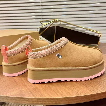 Tasman Winter Warm Wool Women's Tazz Classic Ultra Mini Slippers Thin Sole Genuine Leather And Fur Snow Boots