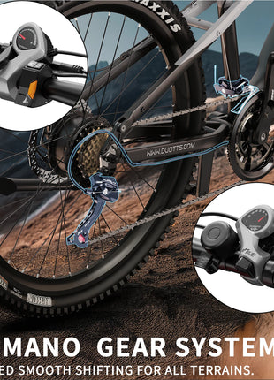 DUOTTS E29 E-bike con Motore 250W, Batteria al Litio 48V 13.5Ah, Bicicletta Elettrica con Pneumatici Fat da 27.5 Pollici, Velocità Fuoristrada 25 km/h
