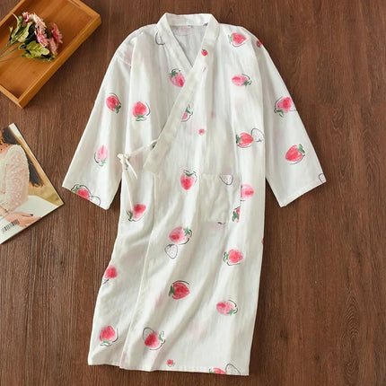 Pigiama kimono in stile giapponese estate nuovo pigiama di garza di cotone 100% camicia da notte da donna SPA yukata homewear pigiama lungo da donna