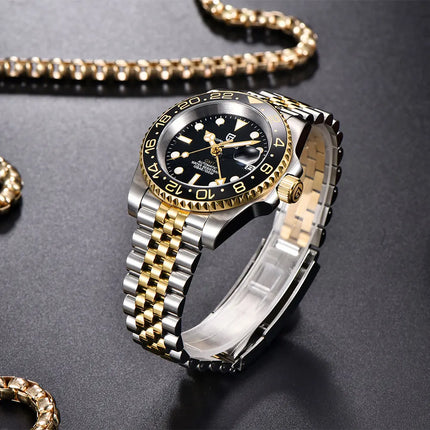 Orologio Meccanico di Lusso da Uomo PAGANI DESIGN 2026 con Ghiera Pepsi Cola da 40MM, Cinturino Jubilee in Acciaio Inossidabile, Impermeabile, Automatico, Regalo per Uomo