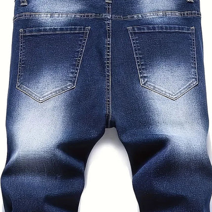Riding Motorcycle Mens Pants Hip Hop Ripped Skinny Jeans Breathable Casual Fashion Blue Denim Trousers Streetwear Men Clothing PlatiNum