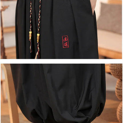 Pantaloni Estivi da Uomo in Seta Ghiaccio Sottile Traspirante, Pantaloni alla Moda a Lanterna, Casual, Comodi, a Gamba Larga, Taglie Forti fino alla 8XL