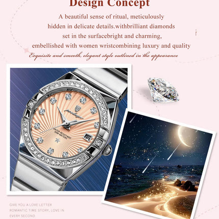 Orologio da donna POEDAGAR, raffinato, impermeabile, luminoso, con datario, in acciaio inossidabile, elegante orologio da polso al quarzo per donna. platinumshop