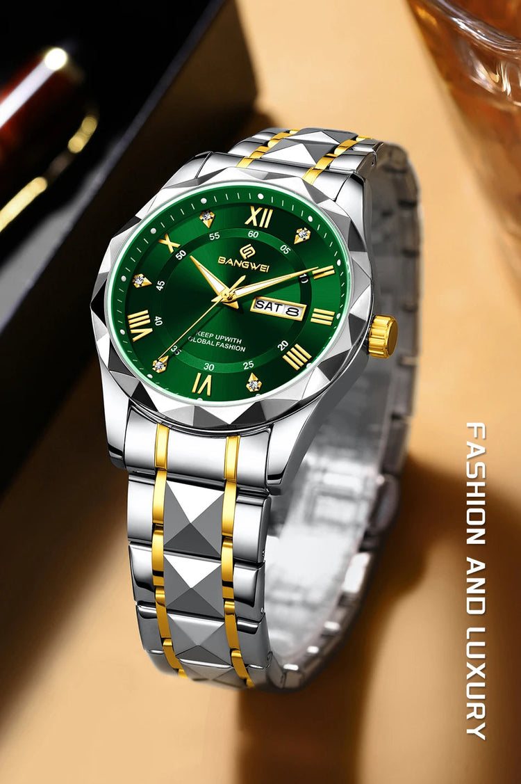 BANGWEI Orologio da donna Orologio di moda classico elegante di lussoBusiness Casual Data Orologi da donna al quarzo luminoso impermeabile in acciaio inossidabile platinumshop