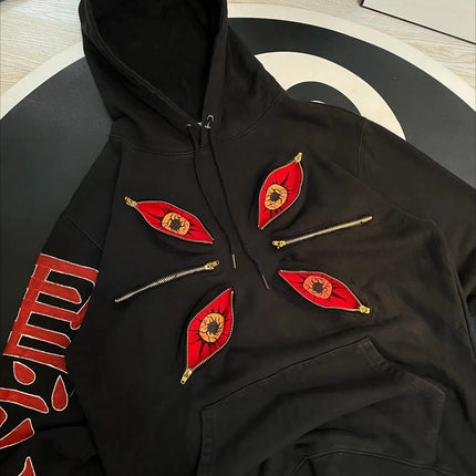 Cool Design Multi Zipper Sweatshirts Punk Street Hoodies Women Hip Hop Anime Hoodie Y2k Couples Plus Size Casual Streetwear