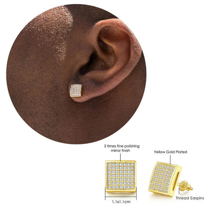 Rock Hip Hop ghiacciato orecchino a perno per uomo uomo Set completo zircone oro Piercing accessori per l'orecchio Punk Hippie Trend gioielli Dropship platinumshop