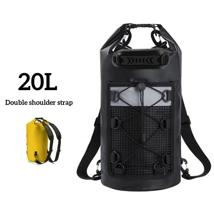 Zaino da nuoto in PVC per borsa asciutta per donna uomo 10L 20L spalla impermeabile kayak trekking deriva rafting surf borsa da barca