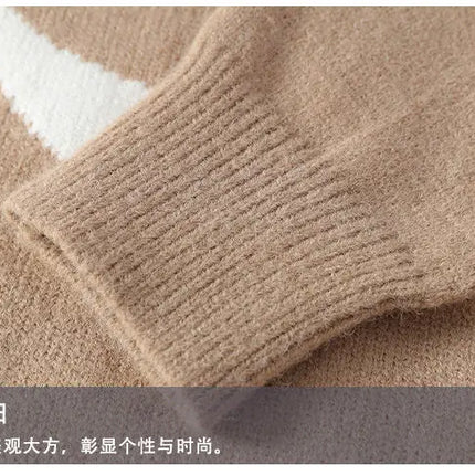 2025 Korean Style Men Women Sweater Knitted Trendy Youth Student Style Knitwear Top Casual Warm Crew Neck Knitted Pullover 4XL-M