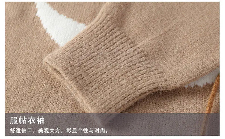 2025 Korean Style Men Women Sweater Knitted Trendy Youth Student Style Knitwear Top Casual Warm Crew Neck Knitted Pullover 4XL-M