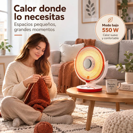 Tabletop Carbon Fiber Heater Adjustable Power 550W 1100W with Tilt Angle for Bedroom Office and Student Dorms