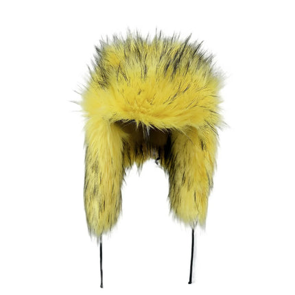 Y2K Fluffy Popular Russian Female Round Earflap Cap Faux Fur Winter Warm Hat For Women Faux Fox Raccoon Fur Beanies Bomber Gorra