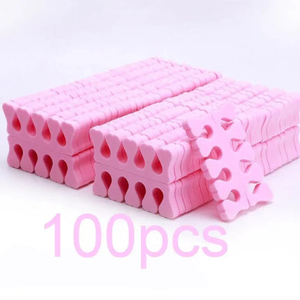 100Pcs/Pack Nail Art Finger Toe Separators Soft Heart-Shape Sponge Fingers Foot Separator Bulk Manicure Pedicure Care Tools Kits