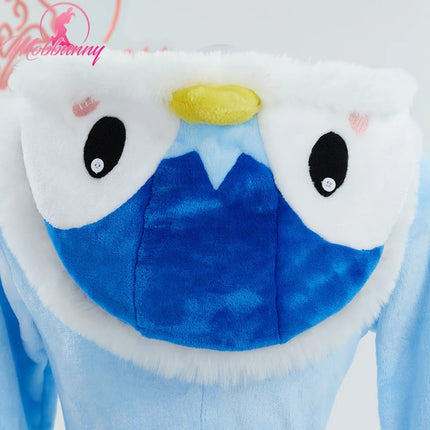 MOBBUNNY PM Derivative Kawaii Fluffy Bodycon Romper Plush Bodysuit Long Sleeve Hooded Jumpsuit with Cape Belt Cosplay Costume