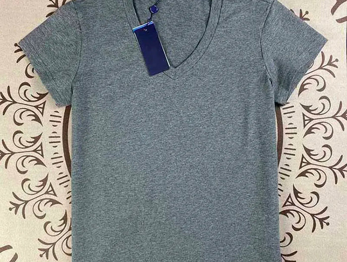 Summer new fashion 9-color pure cotton short sleeved V-neck T-shirt PlatiNum