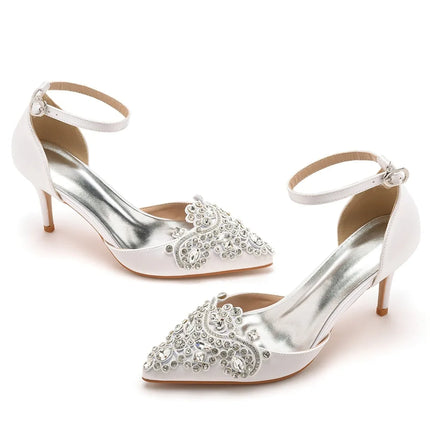 Sandali con tacco alto a punta décolleté da donna scarpe con scollo a barchetta firmate scarpe da sposa da donna scarpe da sera con tacco blu navy