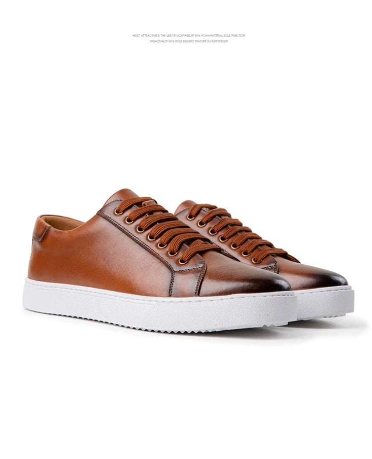 Plus Size 49 Trendy Men Leather Casual Shoes Soft Outdoor Sneakers Comfortable Lightweight Flat Shoes Classic Social Board Shoes