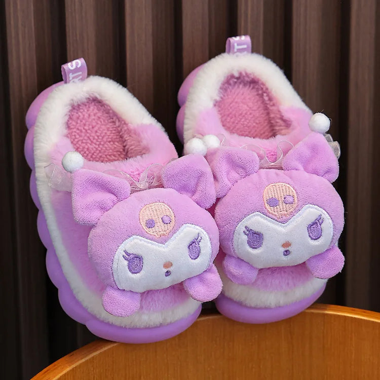 Winter Family Plush Slippers, Parent-Child Match Cartoon Indoor Home Shoes, Cozy Cotton-Lined Non-Slip Slides for All Ages