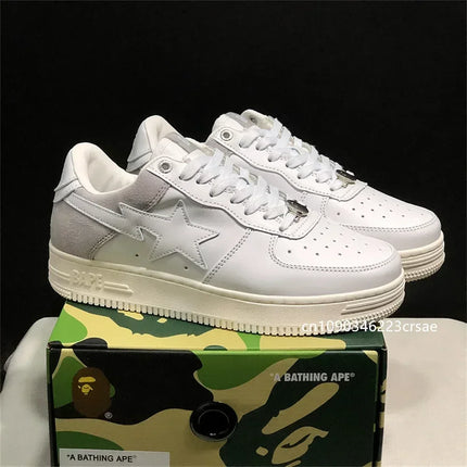 A BATHING APE Men All Black Shark BAPESTA Casual Plarfom Shoes Unisex Women Slip-Resistant Outdoor Soft Walking Sneakers