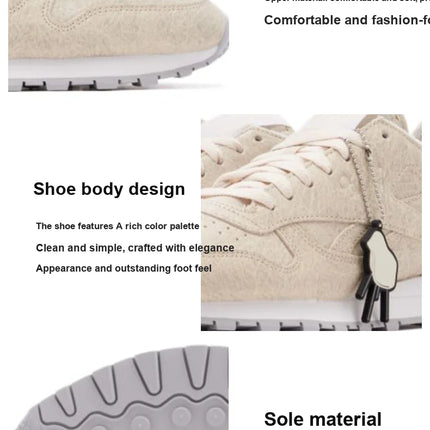 Eames x Reebok Comfortable Leather Abrasion Resistant Abrasion Resistant Low top Running Shoes Men's Beige Brown FZ5861