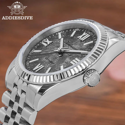 ADDIESDIVE New 36mm Watch for Men AD2512 Luxury Sapphire VH31 Quartz Wristwatch 100m Waterproof Stainless Steel Luminous Watches