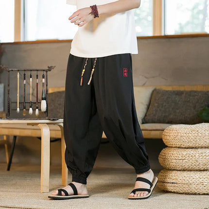 Pantaloni a gamba larga da uomo nuovi pantaloni da jogging casual Harajuku pantaloni Harlem larghi moda nera da uomo pantaloni sportivi vintage taglie forti 5XL