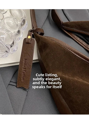 Women Suede Shoulder Bag with Zipper Hobo Bags Large Capacity Handbag Slouchy Bag Commuter Travel Bag Purses and Handbags PlatiNum