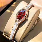 OLEVS 7131 Orologio da Donna Elegante con Movimento al Quarzo, Cinturino in Porcellana, Impermeabile 30m, Quadrante con Diamanti, Orologio alla Moda per Donne platinumshop