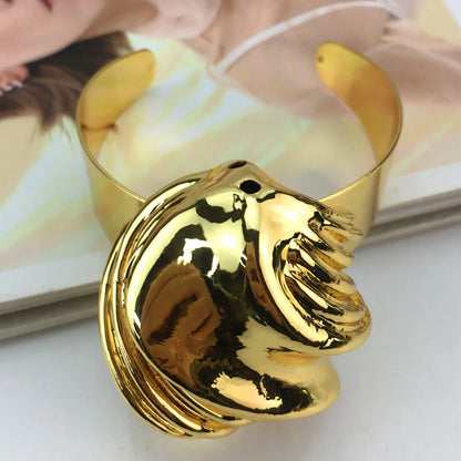 Vendita calda gioielli placcati in oro italiano banchetto per feste di matrimonio da donna grande ciondolo leggero set di gioielli audaci FHK16803