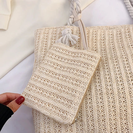 Designer Women's Bags Fashion Large Capacity Straw Tote Bag Summer Beach Bag Casual Big Bali Bag
