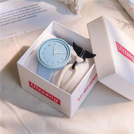 Simple Fashion Makaron Simple Women Watch Ins High Beauty Student uomo e donna Style Round Leisure Vintage orologio da polso al quarzo platinumshop