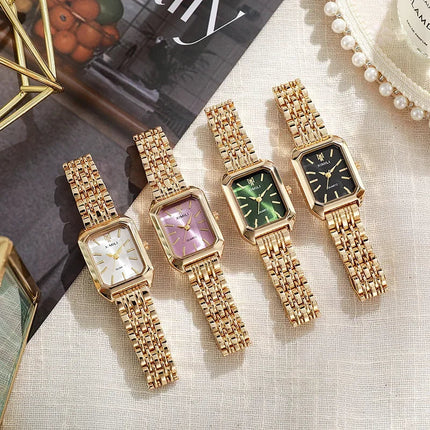 2025 Orologio da polso con cinturino in acciaio inossidabile di marca calda Orologio da polso al quarzo regalo di lusso da donna Orologio da polso al quarzo quadrato semplice moda studente platinumshop