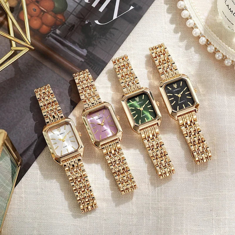 2025 Orologio da polso con cinturino in acciaio inossidabile di marca calda Orologio da polso al quarzo regalo di lusso da donna Orologio da polso al quarzo quadrato semplice moda studente platinumshop