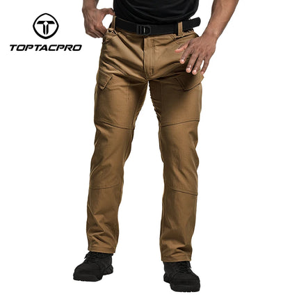 TOPTACPRO Men's Flex Ripstop Water-Resistant Lightweight Stretch Cargo Trousers for EDC Outdoor Work Hiking 8201