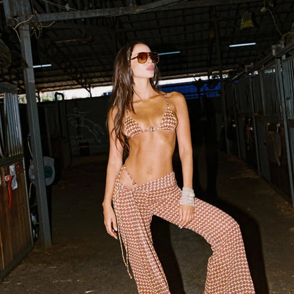 Costume da bagno bikini sexy con scollo all'americana con pantaloni Costumi da bagno Donna Bikini brasiliano Costume da bagno a gamba alta Estate femminile platinumshop