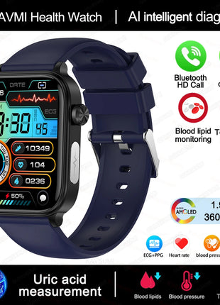 2025 Nuovo AI Diagnosi Lipidi nel sangue Acido urico Test di composizione corporea Smart Watch per uomo ECG + PPG Chiamata Bluetooth Salute Smartwatch platinumshop