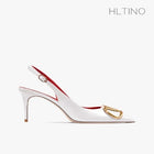 HLTINO Fahion Slingback Nero Comode Scarpe Estive da Donna Sandali con Tacco Alto 2025 Tendenza per Abito da Festa di Nozze
