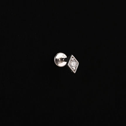 AIDE Heart Round Ball Flat Helix Piercing Earring 925 Sterling Silver Ear Studs Geometric Zircon Exquisite Trinket Studs Aretes PlatiNum