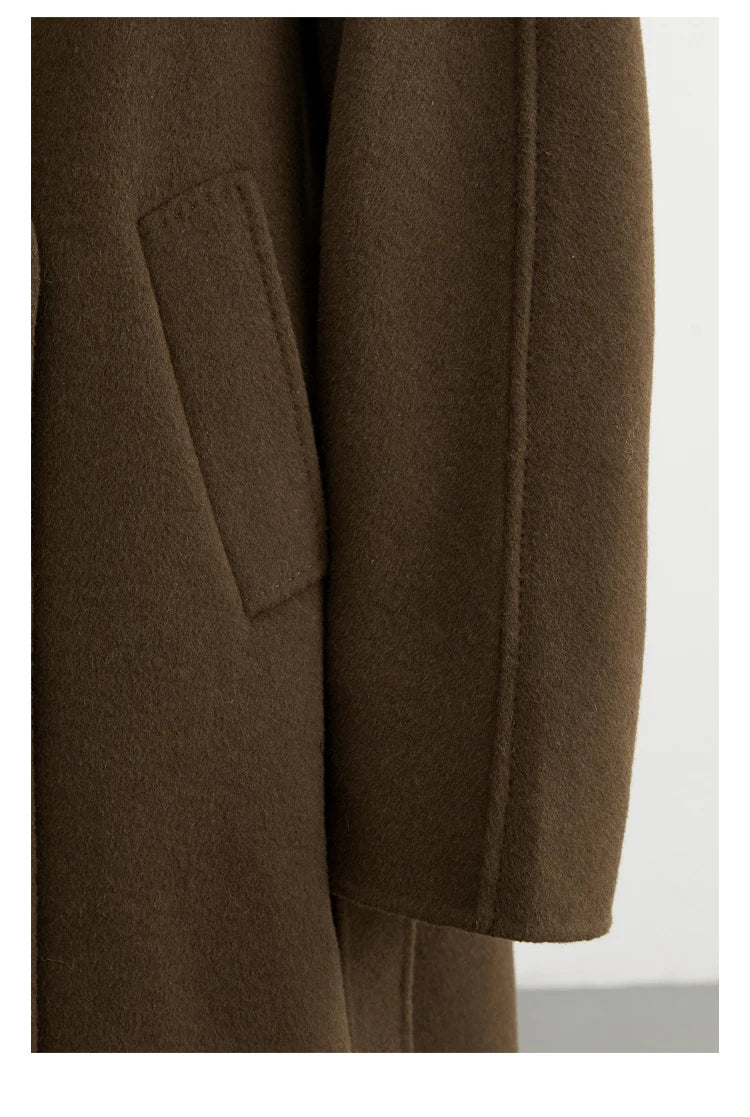 CHIC VEN Women Long Double-sided Woolen Coats Retro Loose Female Overcoat Double Breasted Ladies Windbreak Autumn Winter 2026
