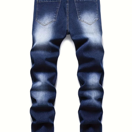 Riding Motorcycle Mens Pants Hip Hop Ripped Skinny Jeans Breathable Casual Fashion Blue Denim Trousers Streetwear Men Clothing PlatiNum