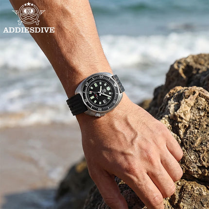ADDIESDIVE Luxury Men's Automatic Watch Ceramic Bezel Sapphire Glass 200m Waterproof Ultra Bright Blue Luminous Diving Watch