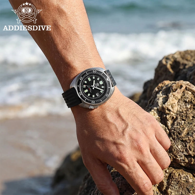 ADDIESDIVE Luxury Men's Automatic Watch Ceramic Bezel Sapphire Glass 200m Waterproof Ultra Bright Blue Luminous Diving Watch