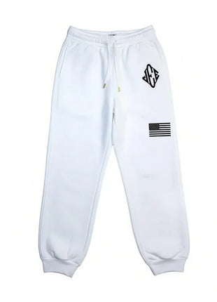 Men Retro Half-Zip Tracksuit Suit Cool Pattern Embroidery Streetwear Casual Fashion Stand Collar Zipneck Hoodie Daily Sweatpants PlatiNum