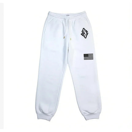 Men Retro Half-Zip Tracksuit Suit Cool Pattern Embroidery Streetwear Casual Fashion Stand Collar Zipneck Hoodie Daily Sweatpants PlatiNum
